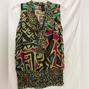 Bisou Bisou multicolored top SZ L Great Condition